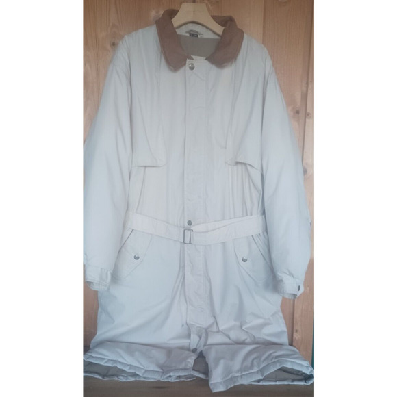 Mighty Mac Other - Vintage MIGHTY MAC Ivory Long Goose Down Trench coat Mens Large Winter Overcoat